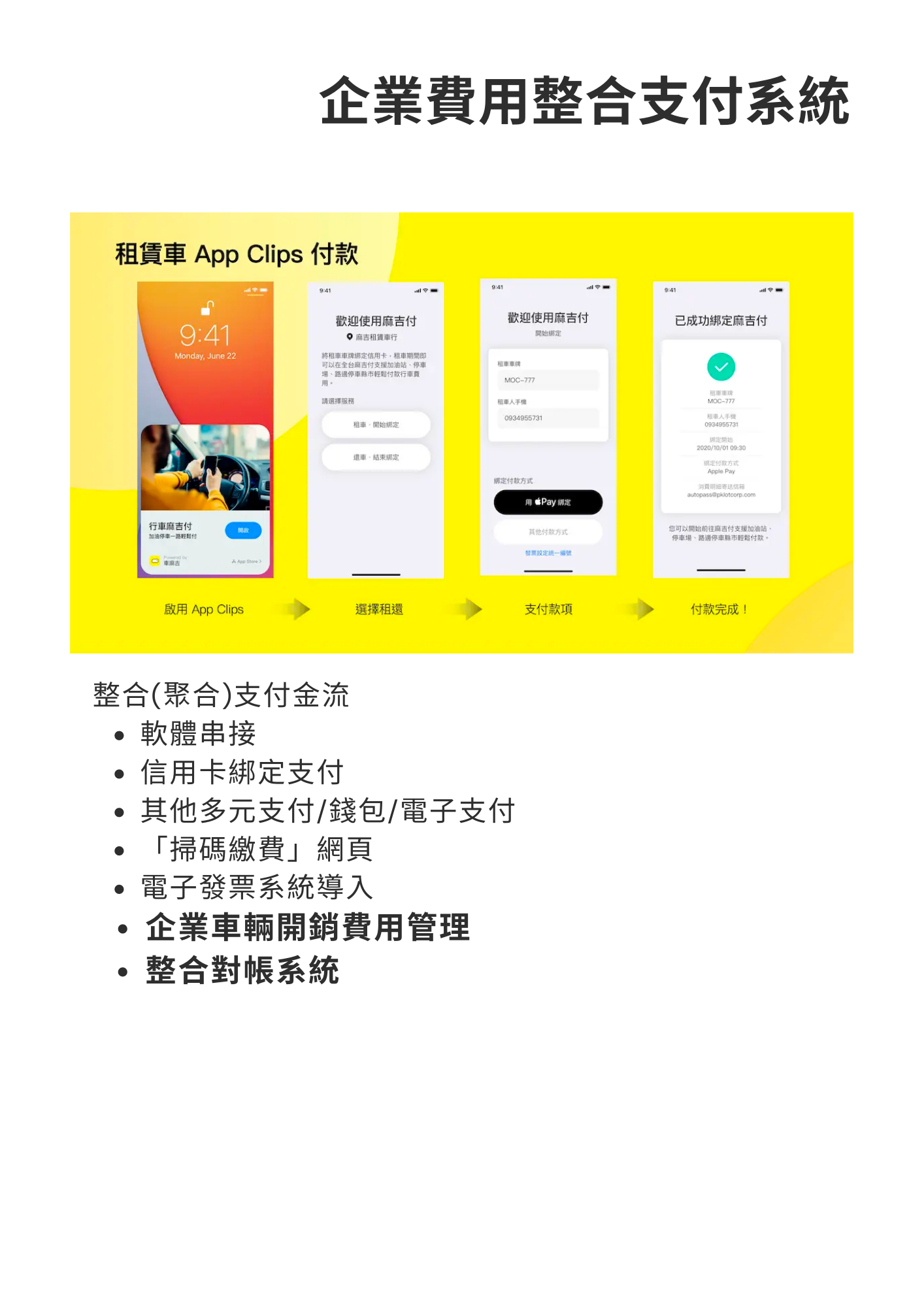 企業費用整合支付系統